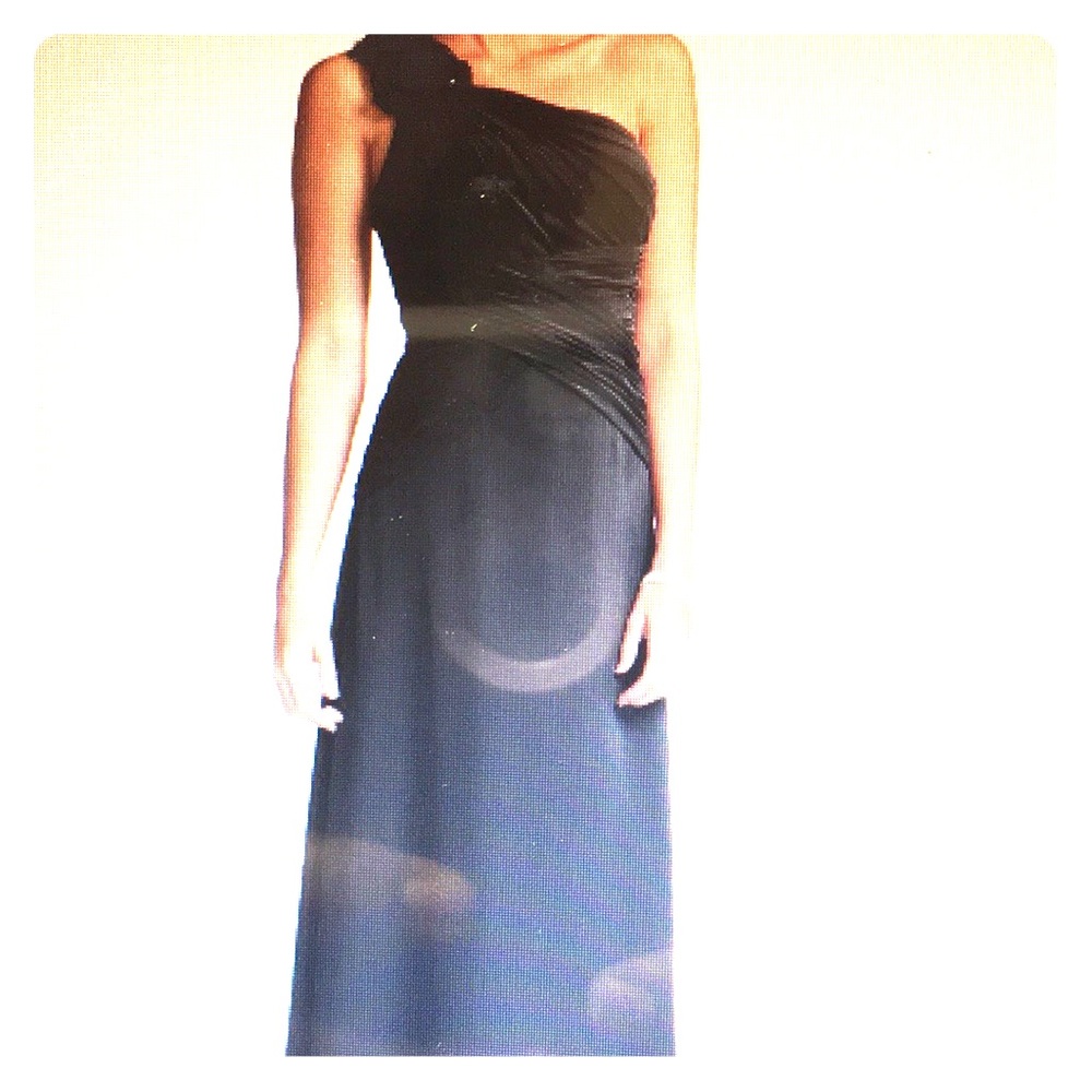 Black one shoulder evening gown